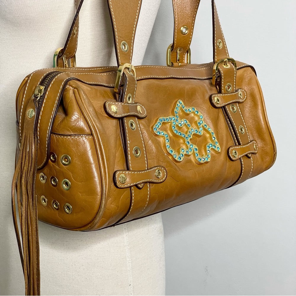 SOLD‼️ TOUS Bear Signature Leather Barrel Tassel Shoulder Bag - Picture 1 of 14